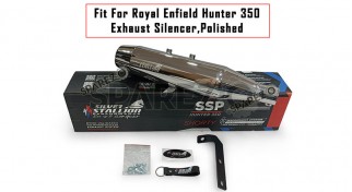 Fit For Royal Enfield Hunter 350 Stainless Steel Exhaust Silencer Polished